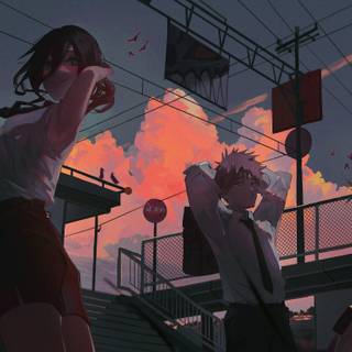 Denji and Reze wallpaper