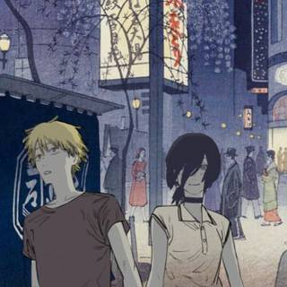 Denji and Reze wallpaper