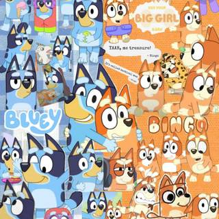 Bluey collage wallpaper