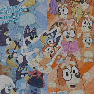Bluey collage wallpaper