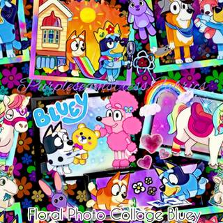 Bluey collage wallpaper