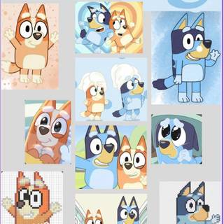 Bluey collage wallpaper