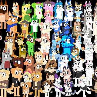 Bluey collage wallpaper