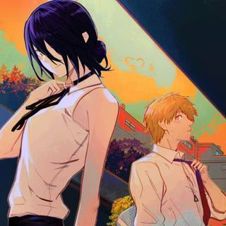 Denji and Reze wallpaper