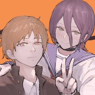 Denji and Reze wallpaper