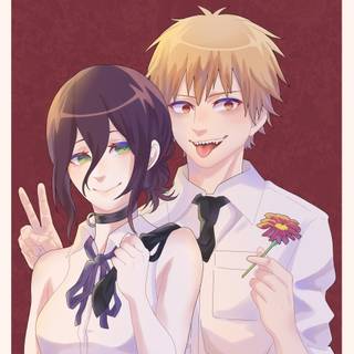 Denji and Reze wallpaper