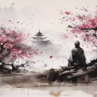 Samurai Sakura wallpaper