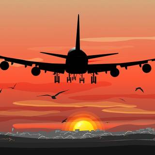 Airplane takeoff wallpaper