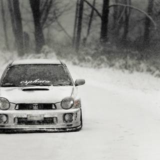 Subaru Impreza winter wallpaper