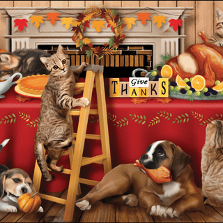 Thanksgiving cat and dog wallpaper