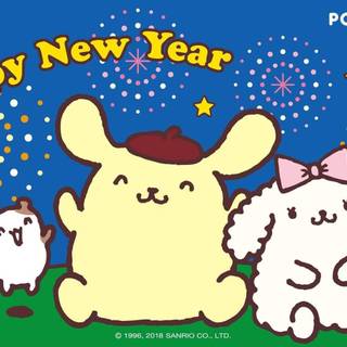 Pompompurin Happy New Year wallpaper