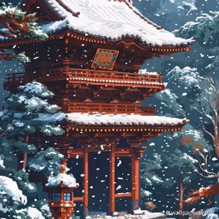 Japan winter art wallpaper