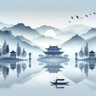 Japan winter art wallpaper