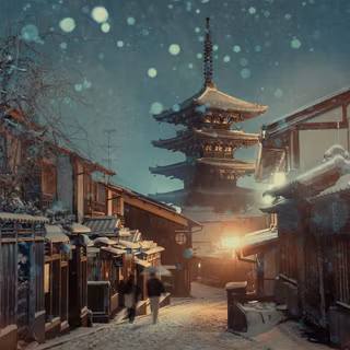 Japan winter art wallpaper