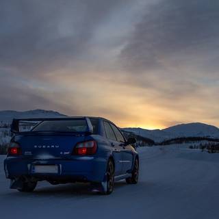 Subaru Impreza winter wallpaper