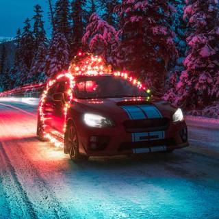 Subaru Impreza winter wallpaper