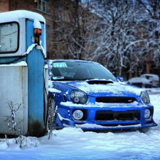 Subaru Impreza winter wallpaper