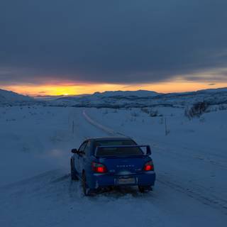 Subaru Impreza winter wallpaper