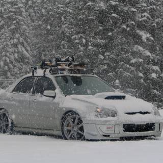 Subaru Impreza winter wallpaper