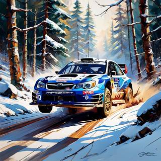 Subaru Impreza winter wallpaper