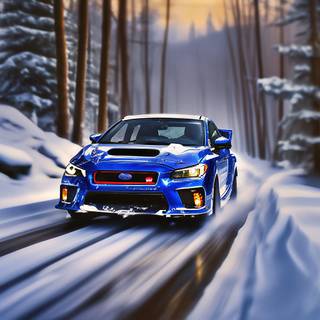 Subaru Impreza winter wallpaper