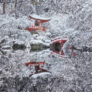 Japan winter art wallpaper