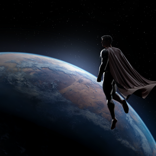 Superman in space wallpaper