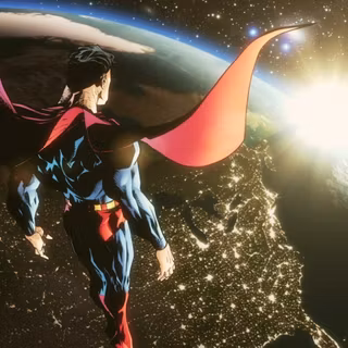 Superman in space wallpaper