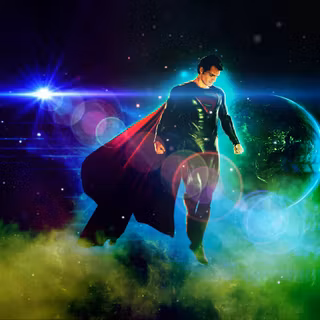 Superman in space wallpaper