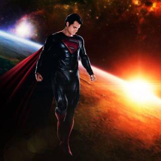 Superman in space wallpaper