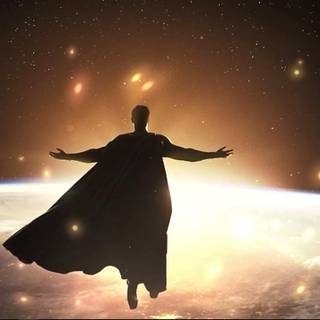 Superman in space wallpaper
