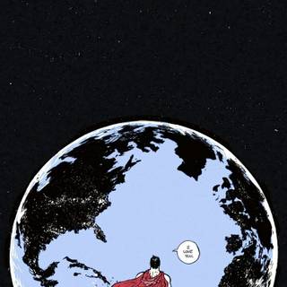 Superman in space wallpaper