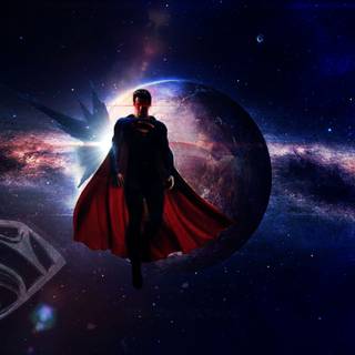 Superman in space wallpaper