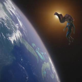 Superman in space wallpaper