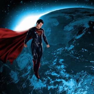 Superman in space wallpaper
