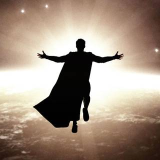 Superman in space wallpaper