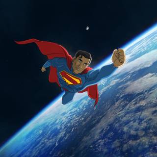 Superman in space wallpaper