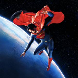 Superman in space wallpaper