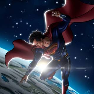 Superman in space wallpaper