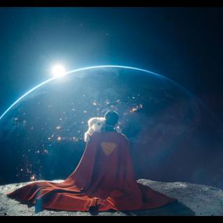 Superman in space wallpaper