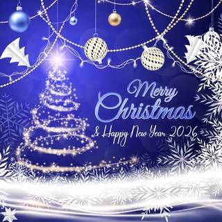 Merry Christmas and Happy New Year 2026 wallpaper