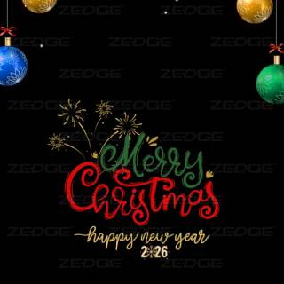 Merry Christmas and Happy New Year 2026 wallpaper