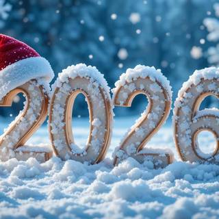 Merry Christmas and Happy New Year 2026 wallpaper