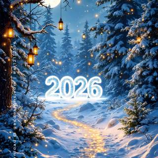 Merry Christmas and Happy New Year 2026 wallpaper