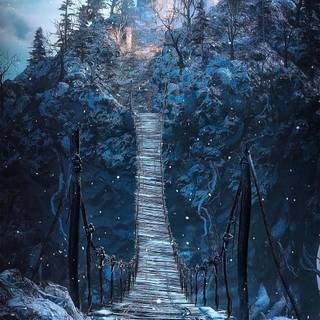 Dark winter vertical wallpaper