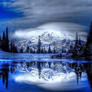 Winter blue computer wallpaper