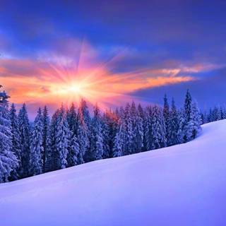 Winter blue computer wallpaper