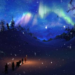 Skyrim night wallpaper