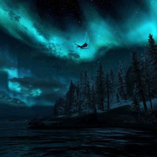 Skyrim night wallpaper