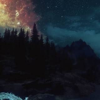 Skyrim night wallpaper